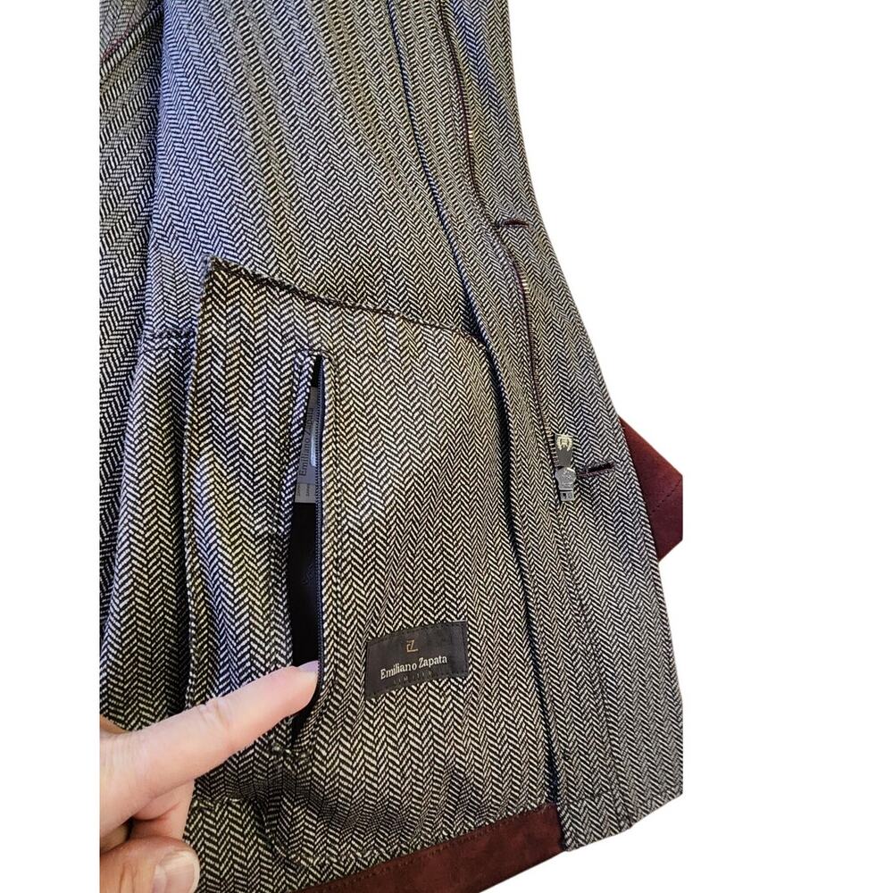 Emiliano Zapata Suede Leather Deep Burgundy Red Jacket Men Size Medium NWOT - Picture 10 of 16